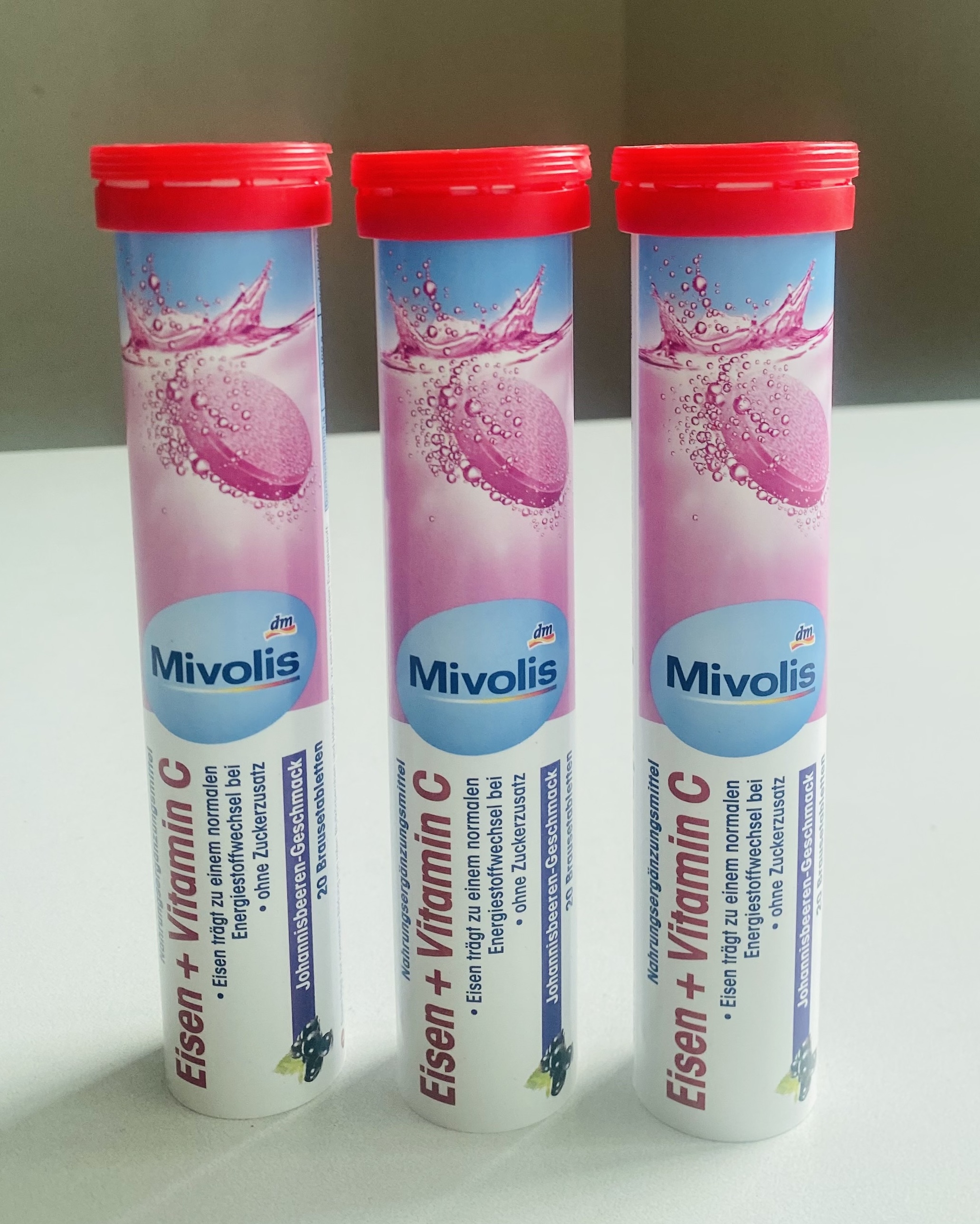 Viên sủi sắt và viminC 82g/Mivolis Eisen+Vitamin C Brausetabletten 20er 82g
